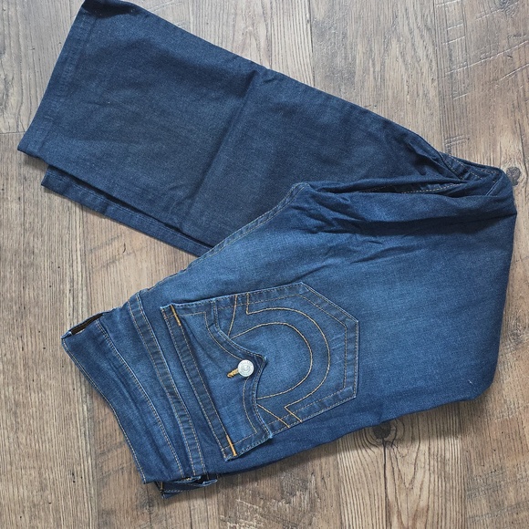 True Religion Indigo Straight Jeans with Contrast Stitching, Sz 36 - Picture 9 of 9